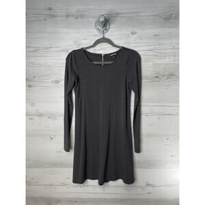Express Dress Womens XS Charcoal Gray Long‎ Sleeve Skater Mini Back Zip Stretch